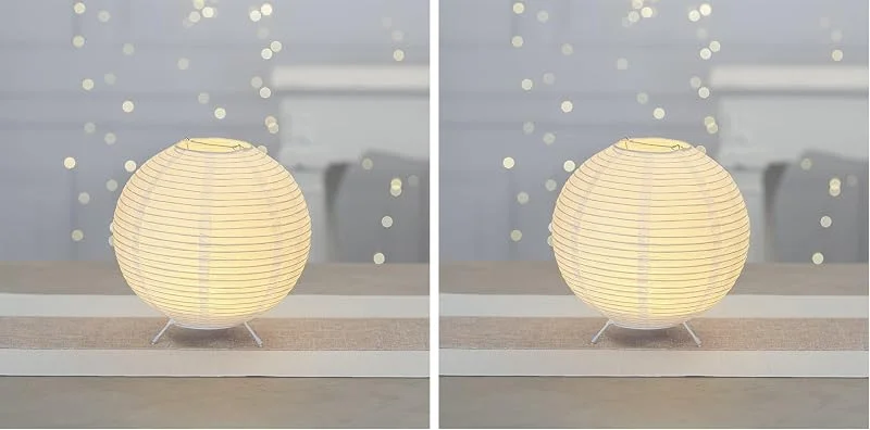 Besuche den Ideen mit Herz-Store Ideen mit Herz, LED Tischlampe aus Papier, Stimmungs-Licht, indirekte Beleuchtung, Ø 19, 5 cm, 21, 5 cm hoch, Warmweiß, batteriebetrieben (Packung mit 2) — Kerzenlicht Abendessen