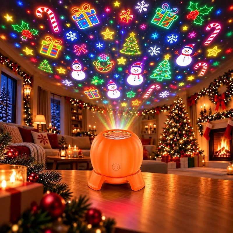 Marke: FILWY Weihnachtsprojektor, projektor weihnachten innen, USB Nachtlicht, 13 Folien A — Weihnachtsbeleuchtung