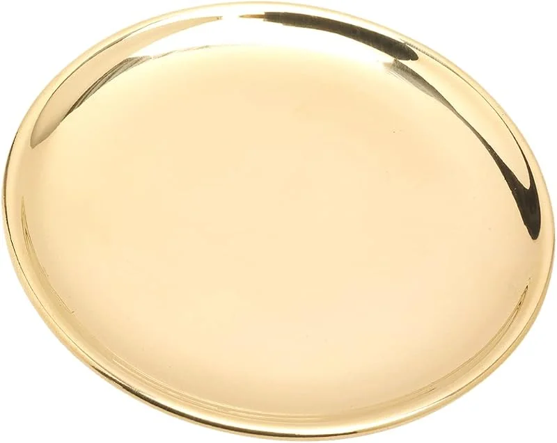 Besuche den NKlaus-Store NKlaus Dekoteller als Kerzenteller Gold, Messing poliert, Ø 12 cm — Kerzenlicht Abendessen