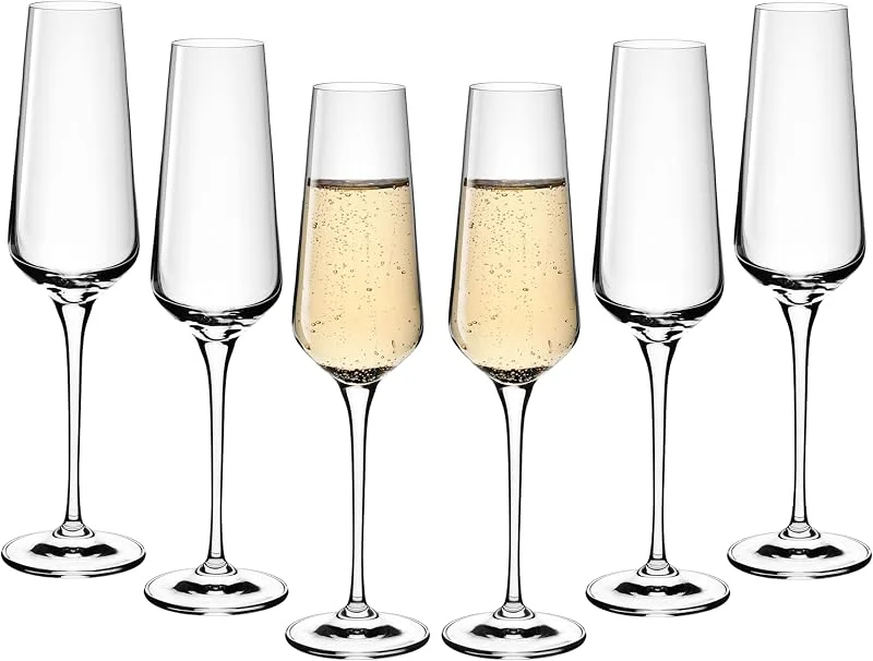 Besuche den Gerlach 1760-Store Gerlach 1760 Sektgläser 6 Stück 200 ml Champagnergläser Sektkelche Glas Sektglas Weingläser Spülmaschinenfest Modern — Wein und Festtafel