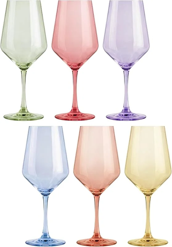 Besuche den Glasmark KROSNO 1992-Store Glasmark Krosno 1992 Weingläser 6er Set 470 ml - Transparentes Pastellglas für Weißwein und Rosé - Elegante Gläser für Aperitif, kalte Getränke, Drinks und Cocktails 470 ml — Wein und Festtafel