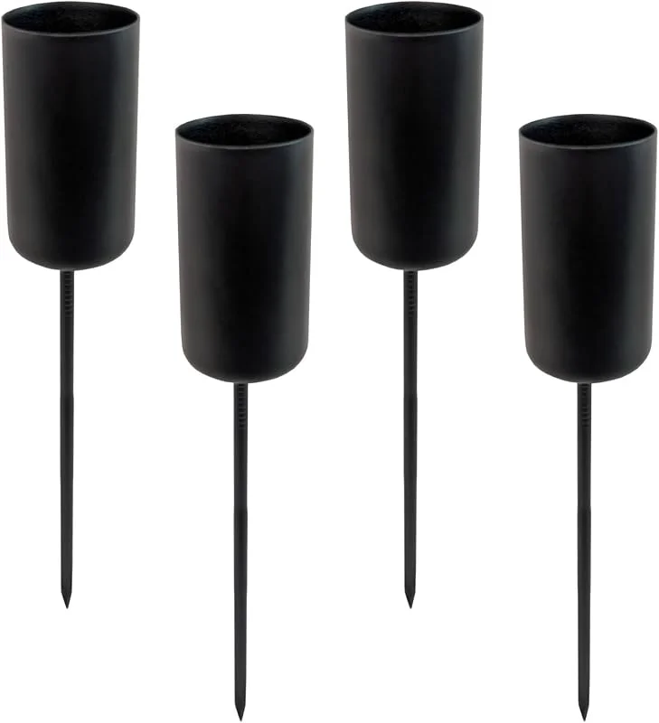 Besuche den Spetebo-Store Kerzenpick für Tafelkerzen 4er Set - schwarz - Kerzenhalter für Stabkerzen - Kerzen Stecker für Advents und Weihnachts Gesteck — Kerzenlicht Abendessen