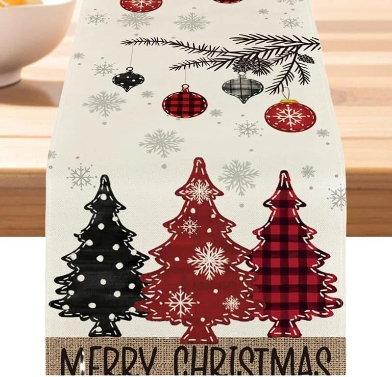 Marke: Generisch Weihnachts-Tischläufer Waschbarer Weihnachtsdruck-Tischläufer Dekoration — Küche & Haushalt