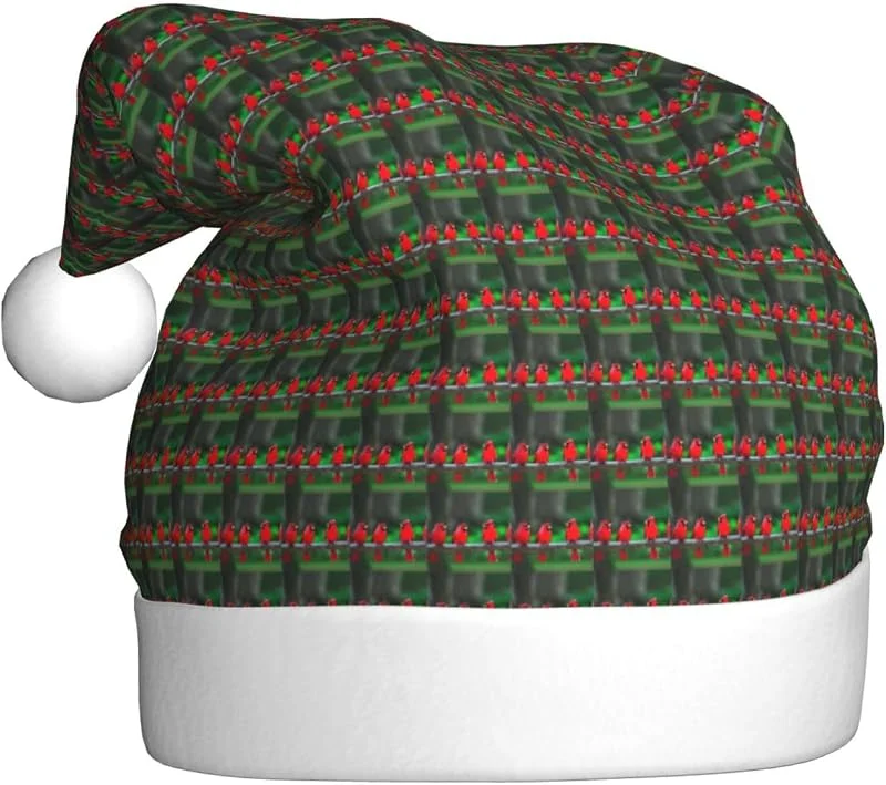Marke: Tamiger Weihnachtsmützen mit niedlichem Vogelmotiv, Rot — Weihnachtsmode
