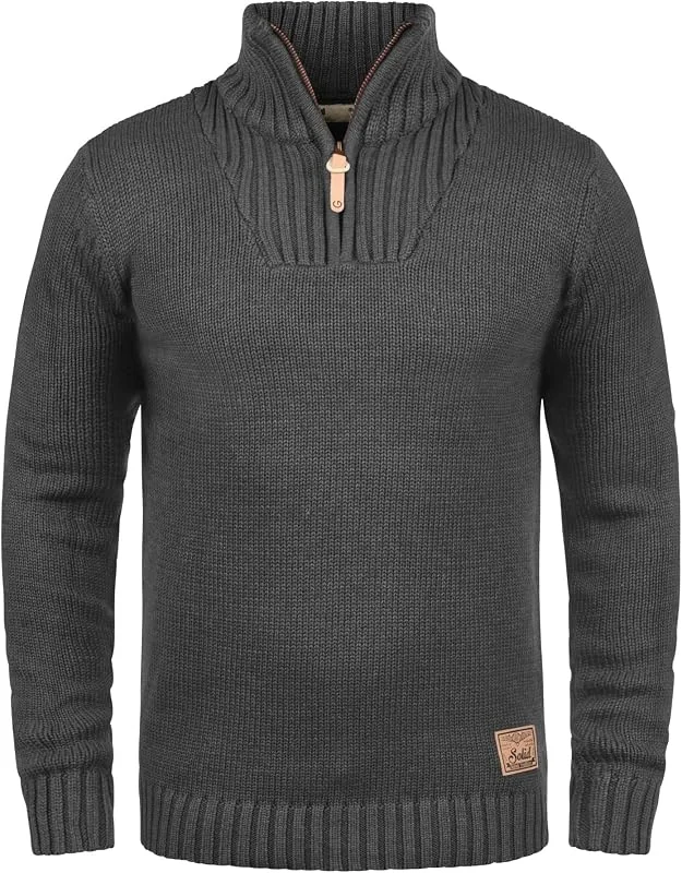 Besuche den !Solid-Store !Solid SDPetro Herren Strickpullover Troyer Grobstrick Pullover — Weihnachtsmode