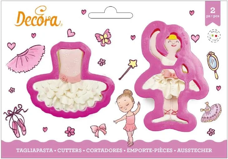 Marke: Decora Decora 0255206 AUSSTECHER AUS KUNSTSTOFF TÄNZERIN UND TUTU 2-TLG, Sortiert — Weihnachtskueche