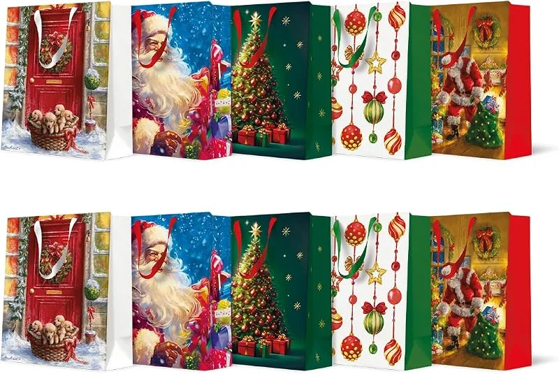 Besuche den PAW Decor Collection-Store PAW Geschenktüten 25 x 20 x 10 cm, 10 Stück - Weihnachten — Geschenkverpackung