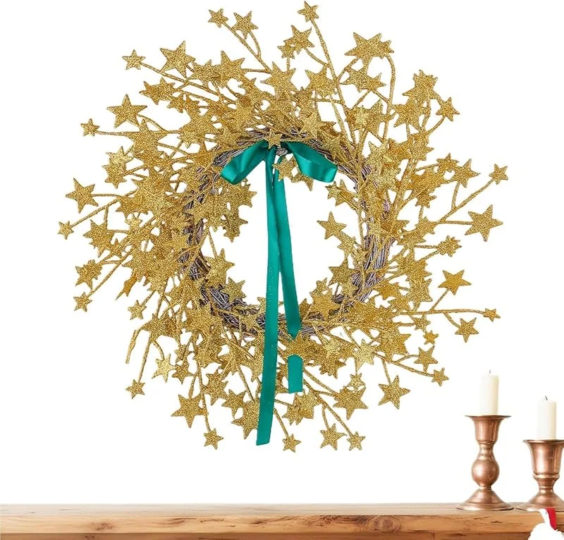 Marke: Generisch Weihnachtskranz, 55 cm, künstlicher Weihnachtsstern, Wanddekoration — Weihnachtsdeko