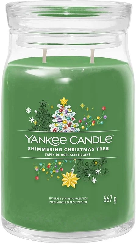Besuche den Yankee Candle-Store Yankee Candle Großes Glas mit schimmerndem Weihnachtsbaum — Kerzenlicht Abendessen