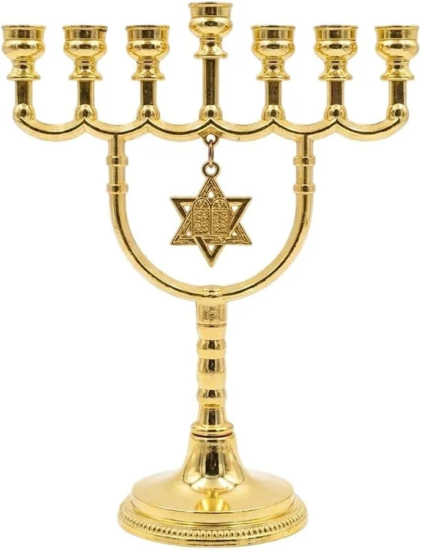 Marke: HiyyFloy HiyyFloy Jüdischer Menora-leuchter 7 Armen, Jerusalem-Tempel-weihnachtskerzenhalter, Tischdekoration Aus Dem Heiligen Land — Kerzenlicht Abendessen