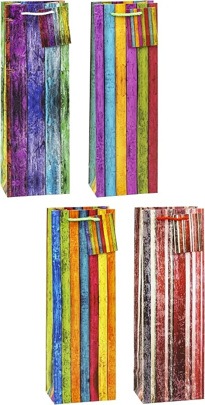 Besuche den TSI-Store TSI Geschenktüten STREIFEN für Wein- und Sektflaschen, 12er Packung, Größe: Flasche (HxBxT 36 x 12 x 8 cm), Art.Nr. 84281 — Geschenkverpackung
