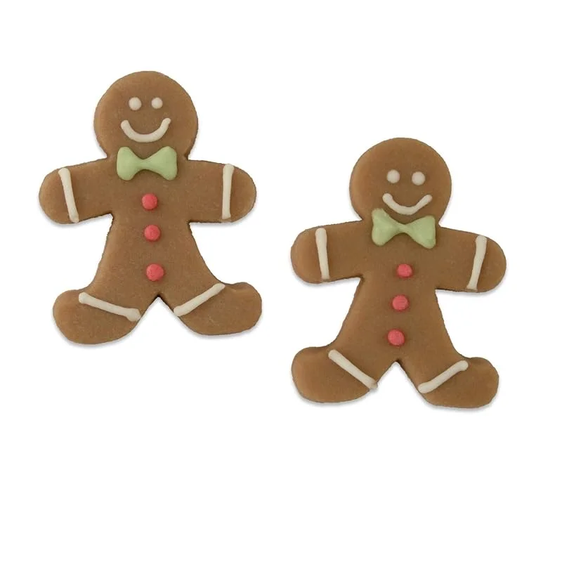 Besuche den Günthart-Store Günthart 36 Marzipan Lebkuchenmännchen, geeignet zum Dekorieren von Süßspeisen, mit roten Knöpfen und grünen Fliegen, passend zur Weihnachtszeit — Weihnachtskueche