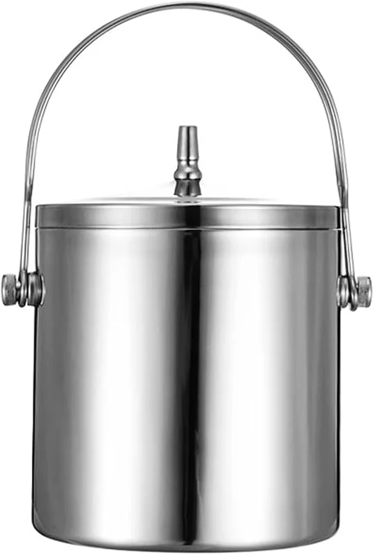Marke: Lijiaxiuyc-101 eiskübel aus Metall, doppelwandiger Eiskübel mit Deckel und bequemem Griff, isolierter Eiskübel aus Edelstahl for Cocktailbar, Wein, Hausbar-Zubehör, Partys, Champagnerkübel sektkübel(1L) — Küche & Haushalt
