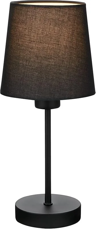 Besuche den BRILONER-Store BRILONER - Nachttischlampe mit Kabelschalter, Lampenschirm aus Stoff, E14 Fassung max. 25 Watt, Tischlampe, Lampe, Schreibtischlampe, Tischleuchte, Bürolampe, Leselampe Bett, 10x31, 4 cm, Schwarz — Kerzenlicht Abendessen