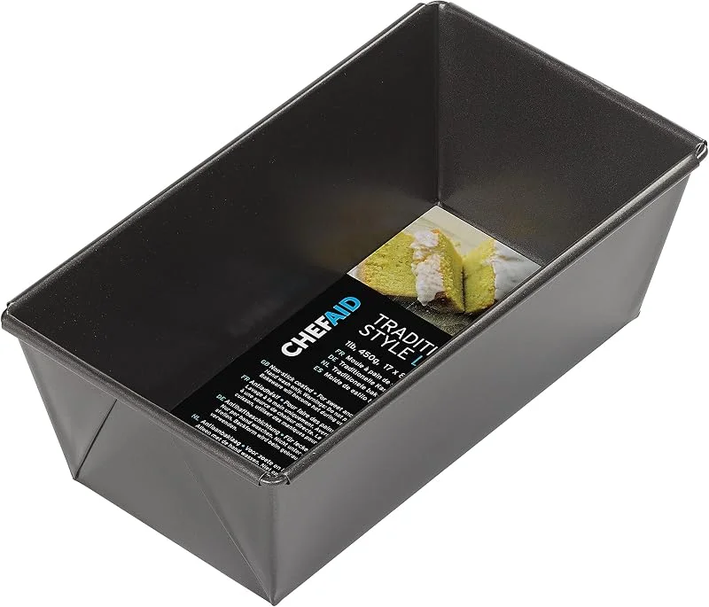 Besuche den Chef Aid-Store Chef Aid Kastenform 900 g Rechteckige Brotform aus Kohlenstoffstahl mit Antihaftbeschichtung für Brot und Kuchen Geeignet für Kühlschrank und Gefrierfach Schwarz 21 x 11, 5 x 7, 5 cm — Küche & Haushalt