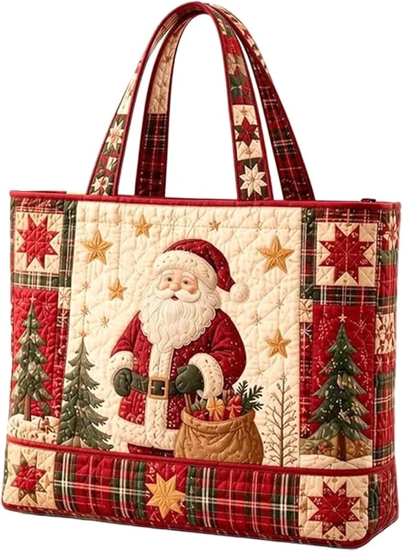 Marke: Generisch Gesteppte Weihnachts-Einkaufstasche Für Damen Mit Griffen, Weihnachts — Geschenkverpackung