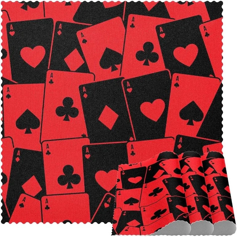 Marke: VAPOKF Schwarz und Rot Ace Poker Karten Tischsets Set von 1 für Esstisch Waschbar Rutschfeste Platzsets für Weihnachten Urlaub Geburtstag Party Tisch — Küche & Haushalt