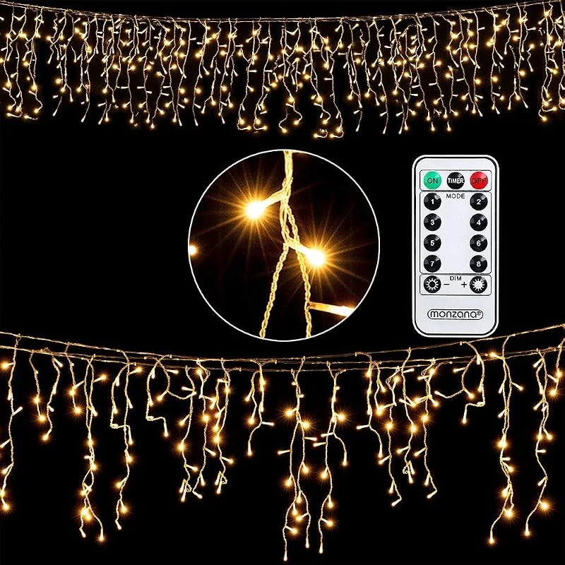 Besuche den Monzana-Store Monzana® Eisregen Lichterkette 600 LED 20m Warmweiß — Weihnachtsbeleuchtung