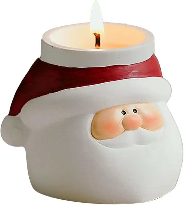 Marke: Generisch Duftkerze Weihnachten - Glas Wachs Dekoration, Weihnachtsmann Kerze, Tragbar Entspannend Authentisches Material, Festliches Zuhause, Dekor Kerze für Weihnachten, Urlaub, Winterabend, Zuhause, Party — Kerzenlicht Abendessen