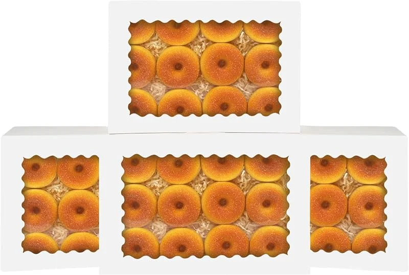 Besuche den Gcardist-Store Gcardist 6 Stück Auto-pop Up 35, 56x25, 4x6, 35cm Weiß Keksdose mit Fenster Gebäck Macaron Bäckerei Box für Verpackung (14x10x2, 5 Inch) — Küche & Haushalt