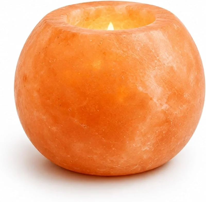Besuche den Zen Light-Store Zen'Light - Teelichthalter aus Himalaya-Salzkristall - 100% authentische natürliche Salzkristall-Teelichtlampe - Handgeschliffener Kerzenhalter aus hochwertigem Naturmaterial - Sphäre 900 g — Advent und Tisch