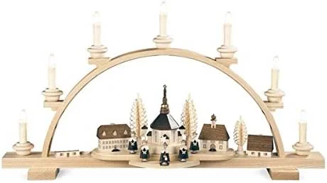 Besuche den Rudolphs Schatzkiste-Store Rudolphs Schatzkiste Lichterbogen Schwibbogen Seiffener Dorf elektrisch beleuchtet (230V 50Hz) (LxBxH):64x13x35cm NEU Lichterbogen Fensterbogen Spitzbogen Erzgebirge Seiffen Weihnachten Licht Holz — Weihnachtsdeko