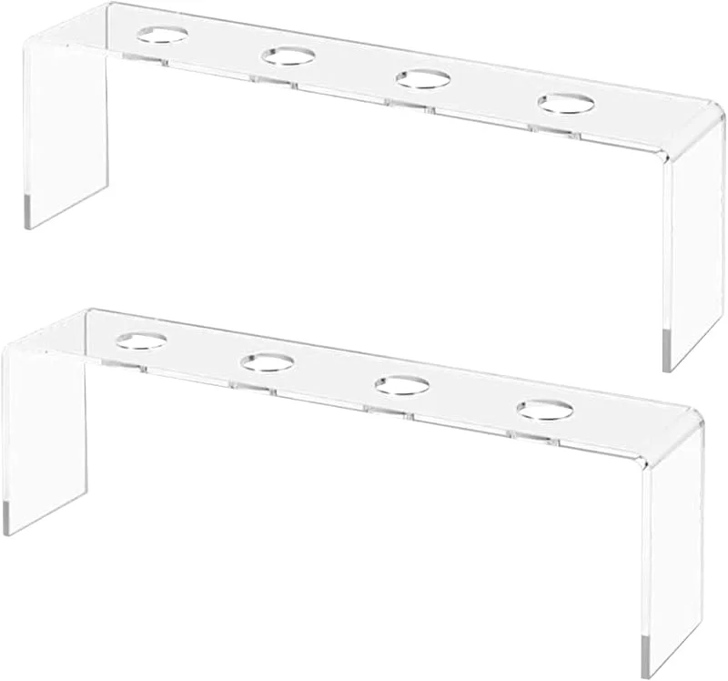 Marke: Generisch Weinstopper-Display, 2-teiliges Acrylregal, 4-fach abgestufter transparenter Organizer mit rutschfester Basis, transparentes Aufbewahrungsregal für Küchenschreibtisch-Bücherregal, dekoratives Heimbar — Wein und Festtafel