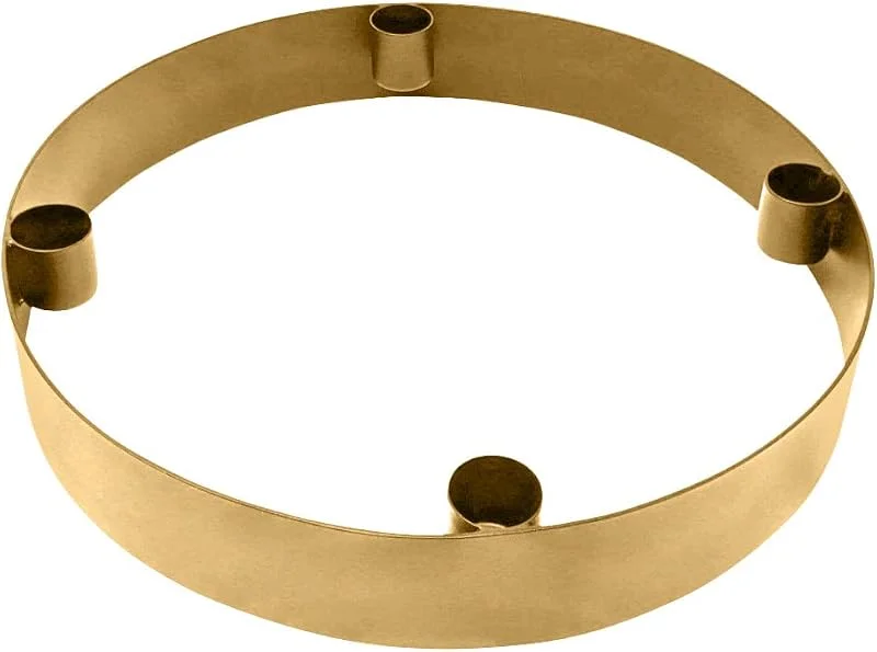 Besuche den LaLe Living-Store Ring-Kerzenständer - Onyx - in Gold aus Eisen, Ø25x4 cm, geeignet für 4 Stabkerzen als scandic Kerzenhalter in Allen Räumen oder als moderner Adventskranz Weihnachtsdeko — Kerzenlicht Abendessen