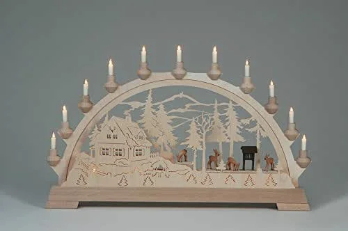 Besuche den Rudolphs Schatzkiste-Store Rudolphs Schatzkiste Fensterdekoration Schwibbogen Rehe mit Figuren BxTxH= 65x6, 5x43cm NEU Lichterbogen Fensterbogen Schweben Erzgebirge Seiffen Weihnachten Holz Dekoration — Weihnachtsdeko