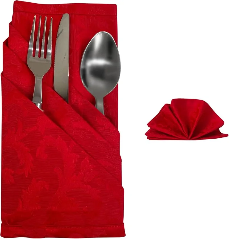 Marke: Giovanni Dolcinotti Giovanni Dolcinotti Weihnachtsservietten-Set, 6 Stück, Rot, 45 x 45 cm, hergestellt in Italien — Küche & Haushalt