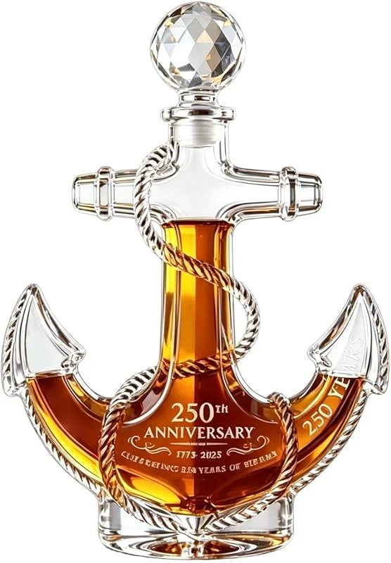 Marke: Générique Weindekanter aus Glas, Bourbonkaraffe, 350 ml, zum 250. Geburtstag — Wein und Festtafel