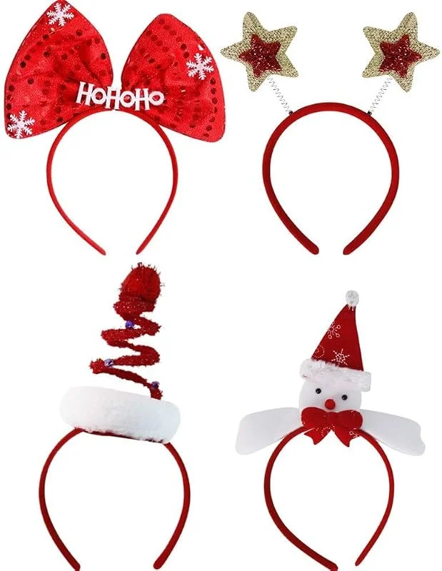 Marke: HiyyFloy HiyyFloy Weihnachts-Stirnband, 4 Stück, Weihnachtsbaum-Kopfbedeckung, Pentagramm-Stirnband, Kopfbedeckung, Weihnachtsparty-haarreifen Für Weihnachtsfeier-Dekoration — Weihnachtsmode