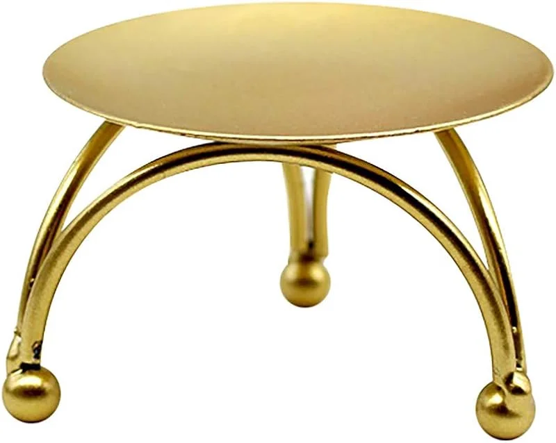 Marke: Generic Elegante Goldene Kerzenständer für Hochzeit Tisch Runde Partyhalter mit Bügel-Verzierung als stilvolle Dekoration (Gold, One Size) — Kerzenlicht Abendessen