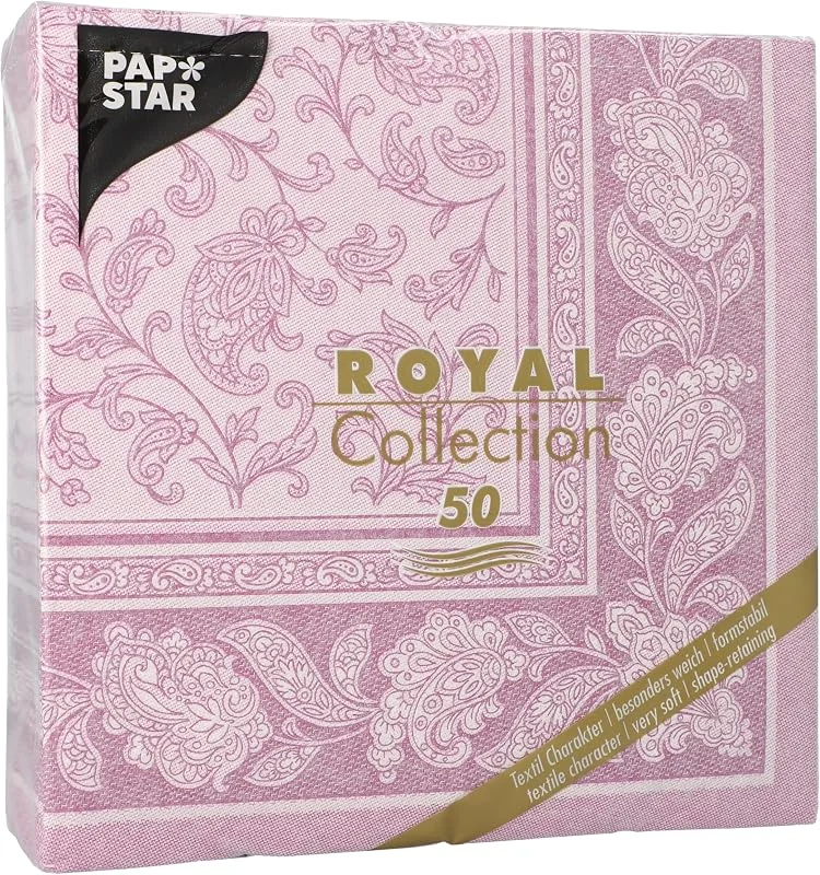 Besuche den PAPSTAR-Store 50 Servietten 'ROYAL Collection' 1, 4-Falz 40 cm x 40 cm lila 'Ornaments' — Advent und Tisch
