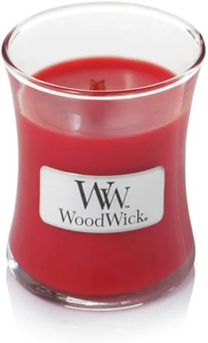 Besuche den WoodWick-Store Woodwick Crimson Berries Duftkerze im Glas, klein — Kerzenlicht Abendessen