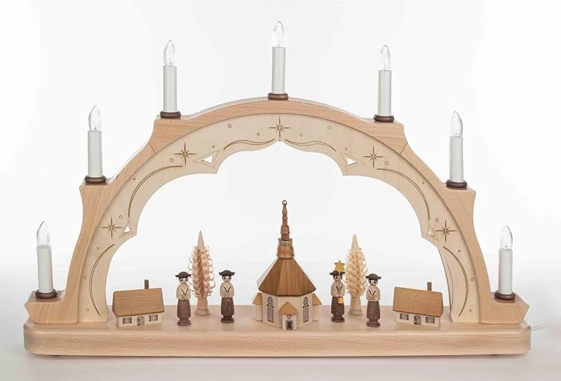 Besuche den Rudolphs Schatzkiste-Store Rudolphs Schatzkiste Schwibbogen Kurrende mit Seiffener Kirche elektrisch HxLxB 29x40x6cm NEU Lichterbogen Fensterbogen Spitzbogen Erzgebirge Seiffen Weihnachten Beleuchtung Fensterschmuck Bogen — Weihnachtsdeko