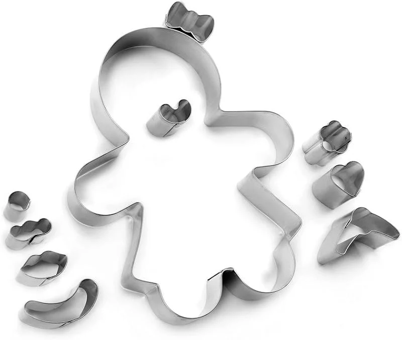 Marke: IBILI IBILI Ausstechform-Set Lebkuchenmädchen 10-teilig, Edelstahl, Silber, 14 x 11 x 10 cm, Einheiten — Weihnachtskueche
