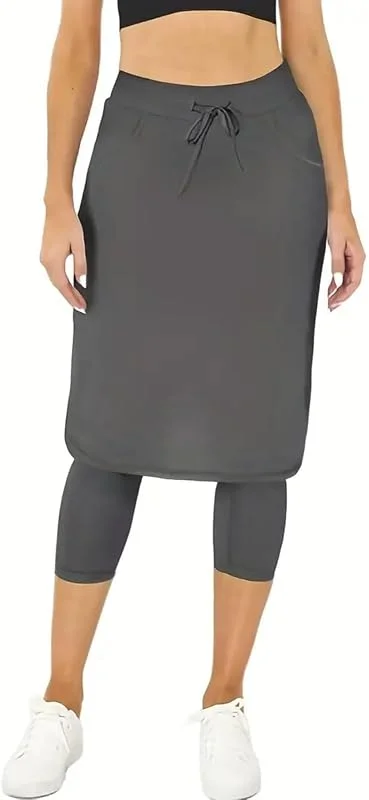 Marke: Generisch Generisch Gerader Damenrock Mit Kordelzug FüR Damen, Sport-Kurzrock, Zweiteilig, Schnelltrocknend, Tennis, Yoga, Blendfreie Lammfell Hose Damen Leggings Kurz Schwangerschafts Leggings Sport Leggins — Weihnachtsmode