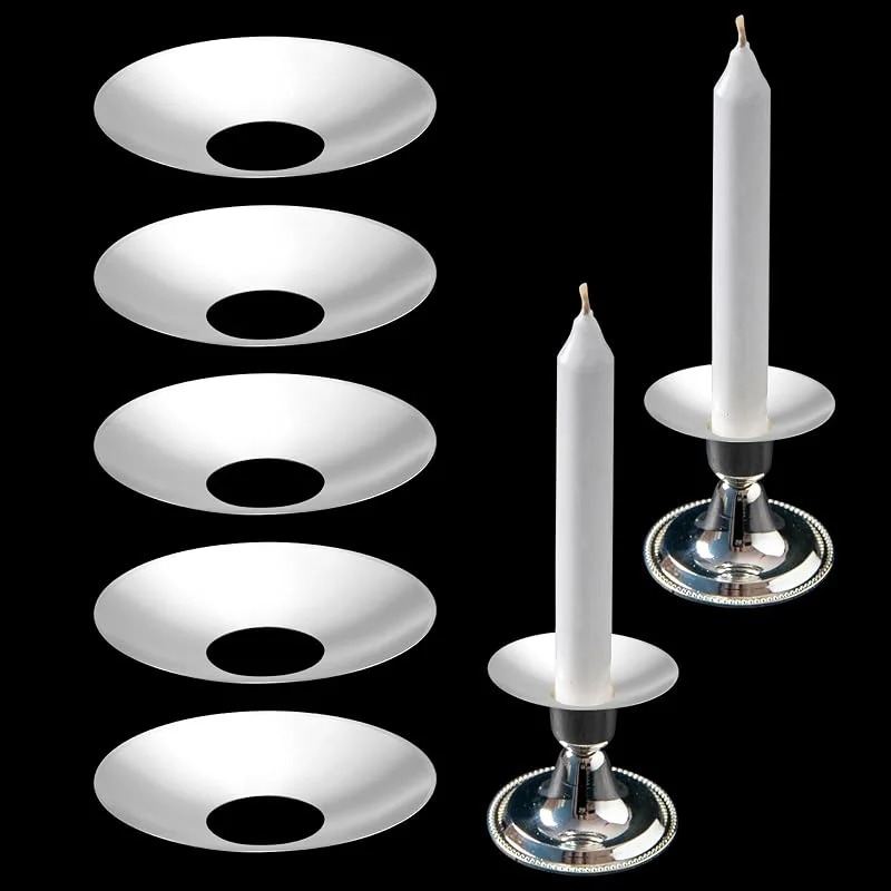 Marke: XUWAIDSGN 12 Stück Metall Silber Kerze Bobeches Runde Kerze Tropfschutz Kegelkerze Wachs Tropffänger Wiederverwendbar Tropfschutz Kerzenständer Ringhalter für Hochzeit Urlaub Party Kirche Zuhause — Kerzenlicht Abendessen