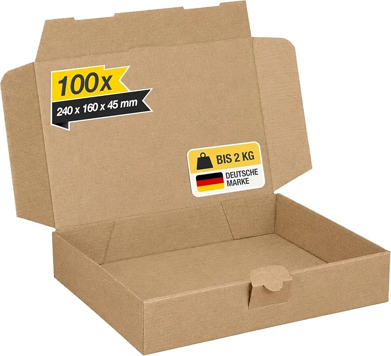 Marke: smiley pack smiley pack Maxibriefkarton Versandkarton – 240x160x45 mm, braun, 100 Stück — Geschenkverpackung