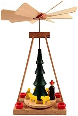 Besuche den Rudolphs Schatzkiste-Store Rudolphs Schatzkiste Miniatur Pyramide Schäfer HxBxT 14x10x10cm NEU Weihnachtspyramide Tischdekoration Holzpyramide Dekoration Weihnachten Wärmespiel Lichter Figur Holz Seiffen Erzgebirge Holz Flügel — Weihnachtsdeko