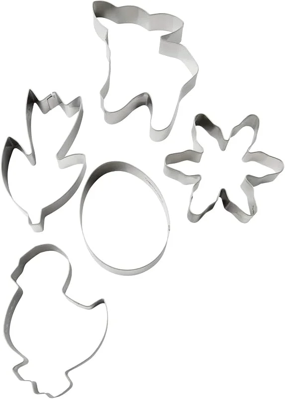 Besuche den Zenker-Store 5er Ausstecher-Set "Frühlingswiese", Ausstechformen für das ganze Jahr, Ausstecher für Plätzchen, Kekse und Fondant, vielfältige Motive, Menge: 1 x 5er Set — Weihnachtskueche