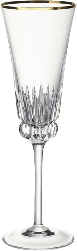 Villeroy & Boch - Grand Royal Gold Sektkelch Set mit Goldrand, Sektgläser à 120 ml, Kristallglas, Klar — Wein und Festtafel