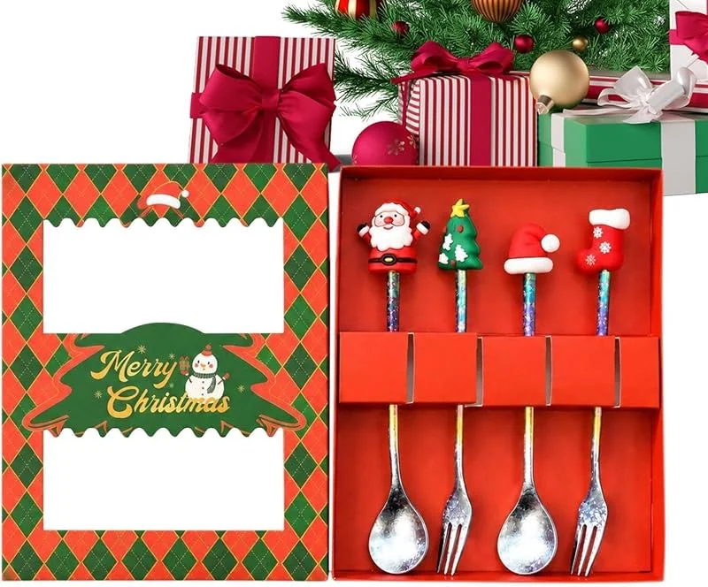 Marke: Generisch Weihnachts-Gabel-Löffel-Set Besteck mit Weihnachtsmotiv und — Advent und Tisch