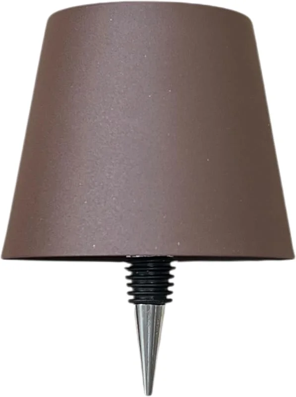 Besuche den Warmpi-Store LED Flaschenlampe Kabellos - Akku Tischleuchte Dimmbar - Gebürstetes Metall Silber - IP54 Wasserdicht Flaschenlicht mit Touch-Steuerung - Dekolampe für Weinflaschen, Outdoor & Innen (Braun) — Kerzenlicht Abendessen
