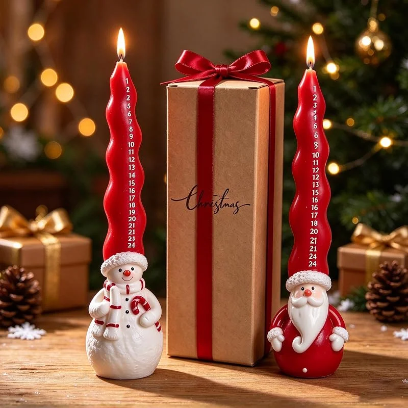 Besuche den ACAREY-Store Weihnachtsdeko Innen Duftkerzen Geschenkse 2er Weihnachten Timer Kerze Deko (A+B) — Kerzenlicht Abendessen