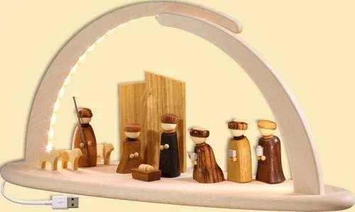 Besuche den Rudolphs Schatzkiste-Store Rudolphs Schatzkiste Schwibbogen Christi Geburt mit LED Beleuchtung HxBxT = 21x42x13cm NEU Lichterbogen Fensterbogen Spitzbogen Erzgebirge Seiffen Weihnachten Beleuchtung Fensterschmuck Bogen — Weihnachtsdeko