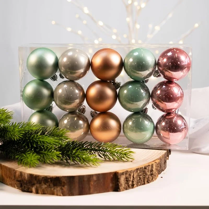 Besuche den DARO DEKO-Store Kunststoff Weihnachtskugel rosa, Mint - 15 Stück Ø 5cm Deko Kugel Christbaumschmuck Mix Matt Glänzend — Weihnachtsdeko