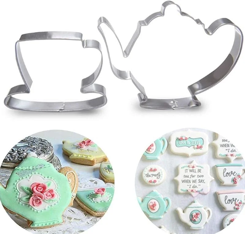 Marke: Case Cover Ausstechformen 2st Tea Party Ausstechformenset, Teekanne, Teetasse, Edelstahl-Fondant-Kuchen-Form-Werkzeug — Weihnachtskueche