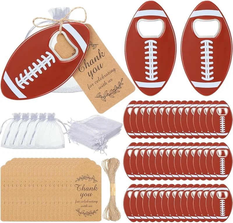 Marke: Layhit Layhit 48 Sets American Football Flaschenöffner mit Organza-Beuteln, Dankeschön-Etiketten, Fußball-Flaschenöffner, lustige Geschenke für Männer und Frauen, Sportbegeisterte, Studenten — Wein und Festtafel